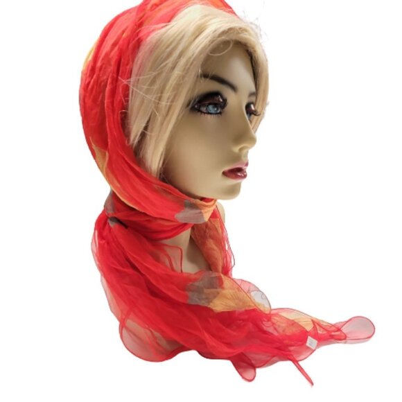 Red SILK Scarf NEW - Picture 3 of 13